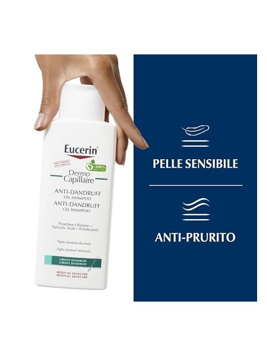 Eucerin DermoCapillaire Shampoo gel contro la forfora grassa donna 250ml