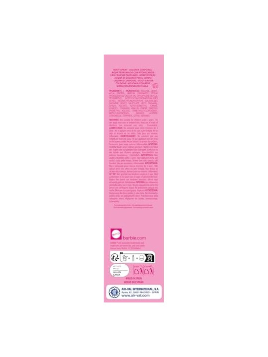 Cartoon BARBIE PINK edc spray corpo 200ml donna
