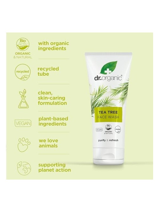 Detergente viso al tea tree 200ml - Dr. Organic