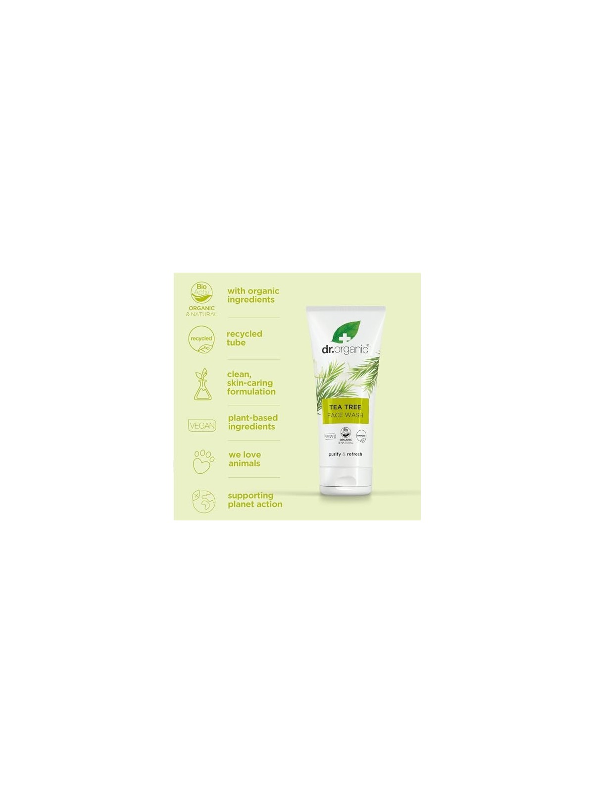 Detergente viso al tea tree 200ml - Dr. Organic