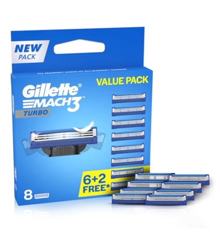 Gillette Mach 3 Turbo Testa di ricambio uomo 8 unit
