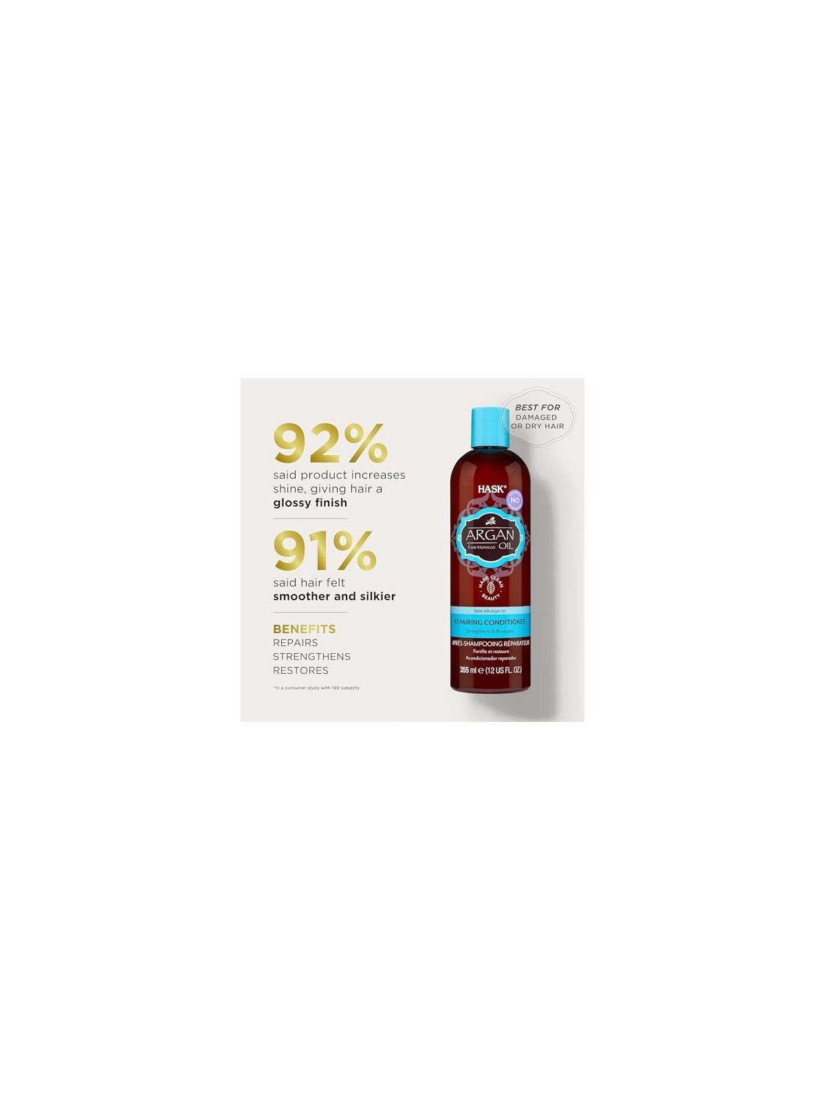 Hask Balsamo Riparatore allOLIO DI ARGAN 355ml unisex