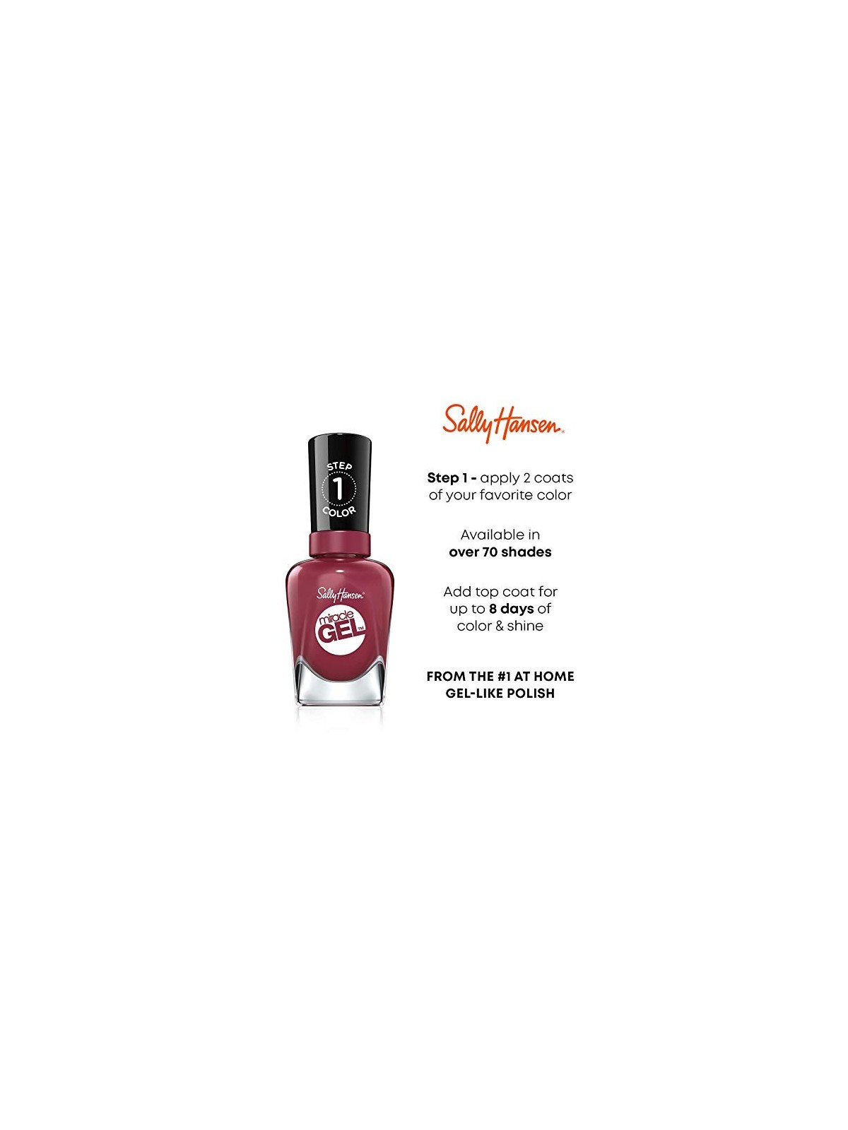Sally Hansen Miracle Gel Smalto per Unghie 14 7 ml 460 Blacky O donna