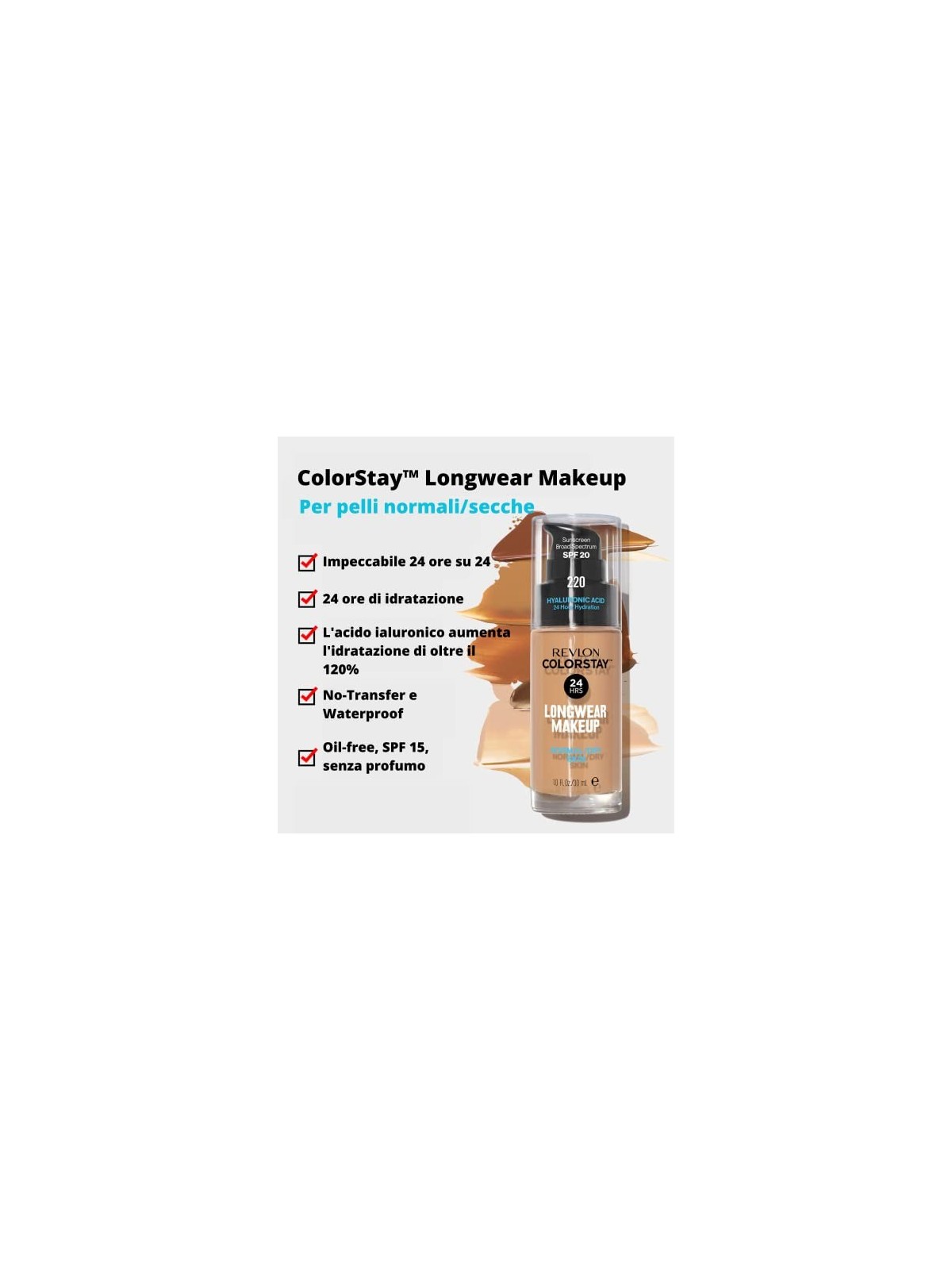 Revlon Professional Colorstay 24h Trucco SPF 20 Pelle NormaleSecca 330 Natural Tan donna