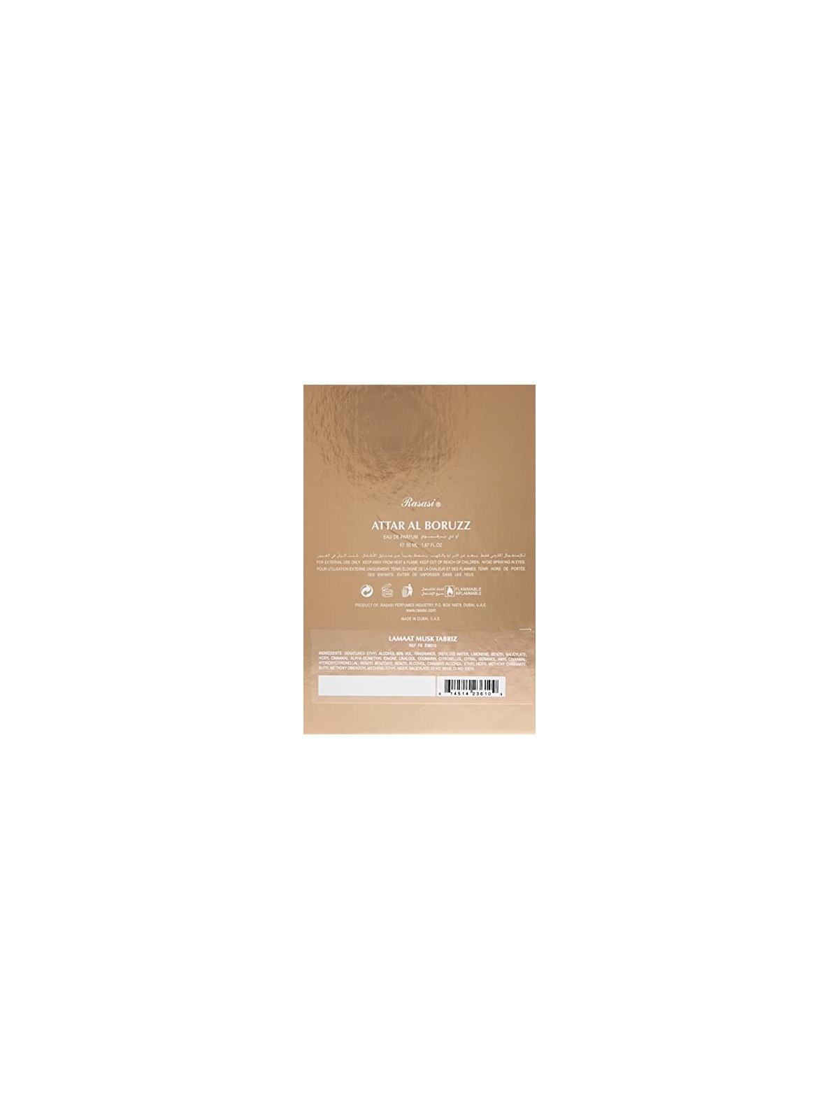 Rasasi Attar Al Boruzz Lamaat Musk Tabriz EDP 50ml
