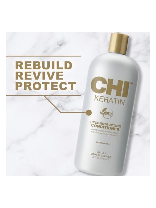 Farouk Systems Balsamo per ripristinare i capelli danneggiati CHI balsamo alla cheratina donna 946ml