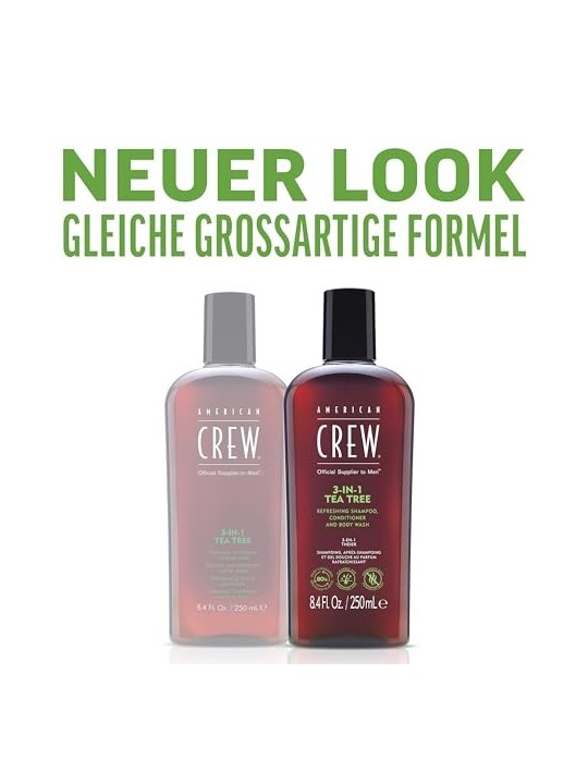 American Crew Tea Tree 3In1 Shampoo Conditioner & Body Wash uomo 450ml