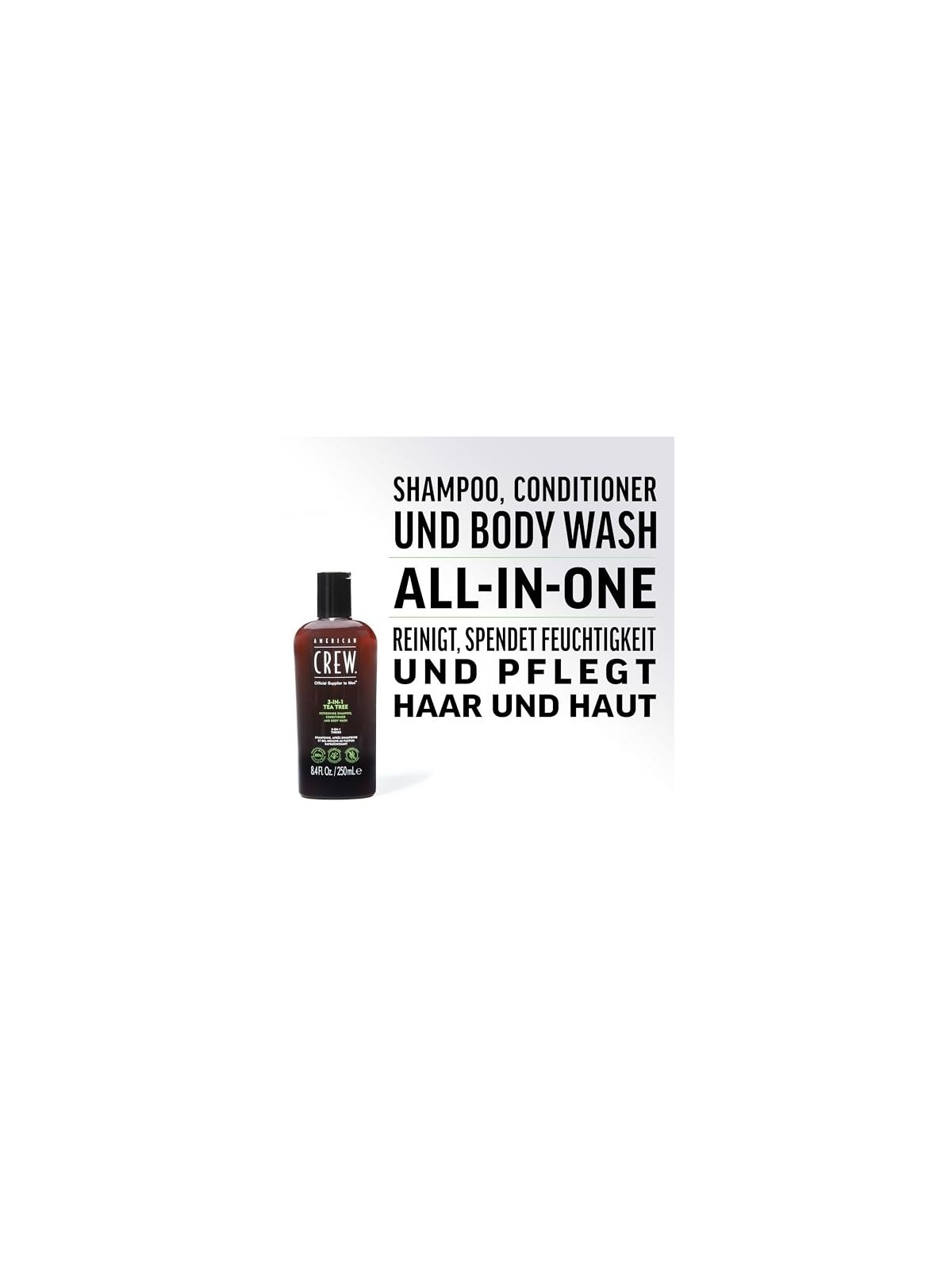 American Crew Tea Tree 3In1 Shampoo Conditioner & Body Wash uomo 450ml