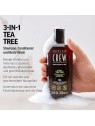 American Crew Tea Tree 3In1 Shampoo Conditioner & Body Wash uomo 450ml