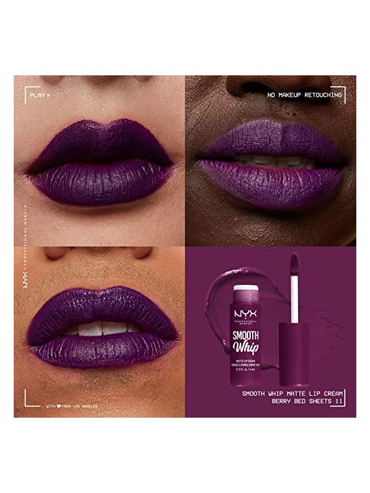 Nyx Professional Make Up SMOOTH WHIPE crema per labbra opaca in berry bed 4ml donna