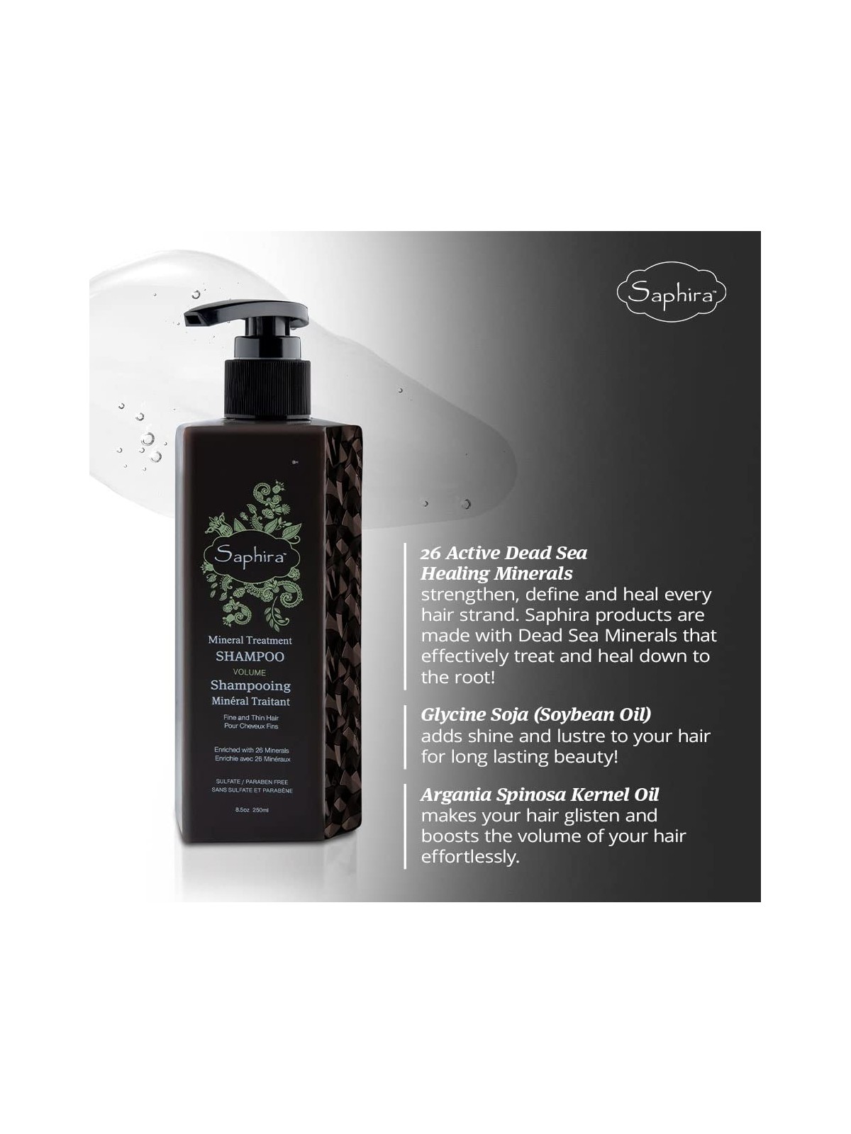 Saphira Trattamento Minerale Shampoo Trattamento Capelli Umidit Volume Per Tutti Tipi di Capelli 1000ml None Saphira www.essenze