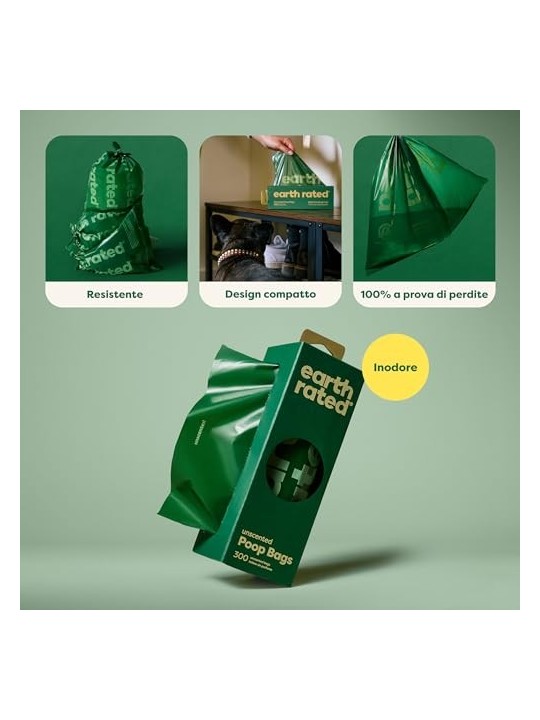 Earth Rated ROLLO sacchetto per animali domestici distributore senza profumo 300 unit unisex