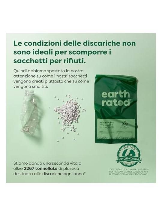 Earth Rated ROLLO sacchetto per animali domestici distributore senza profumo 300 unit unisex