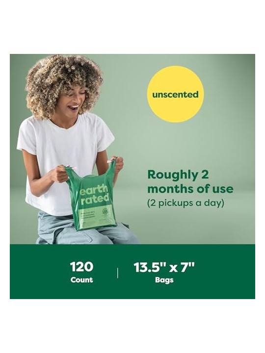 Earth Rated Busta ASAS per Animali Domestici Non Profumata 120 Unit Unisex