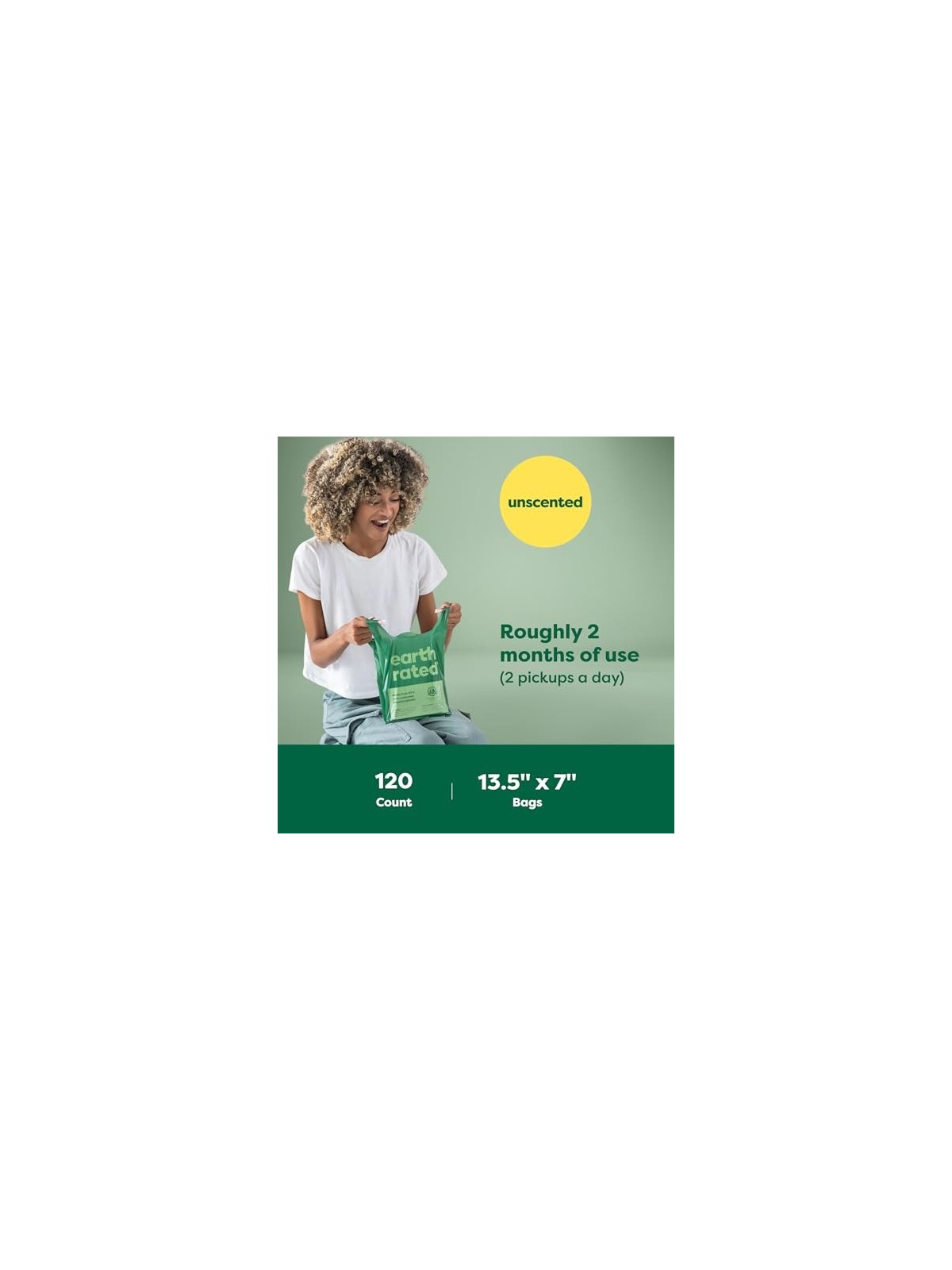 Earth Rated Busta ASAS per Animali Domestici Non Profumata 120 Unit Unisex