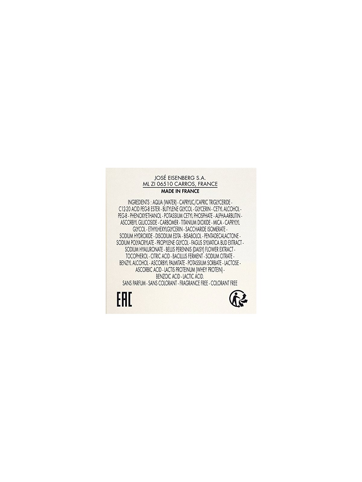 Eisenberg Crema Contorno Occhi Bianco Puro Crema Contorno Occhi 30 ml donna 30ml