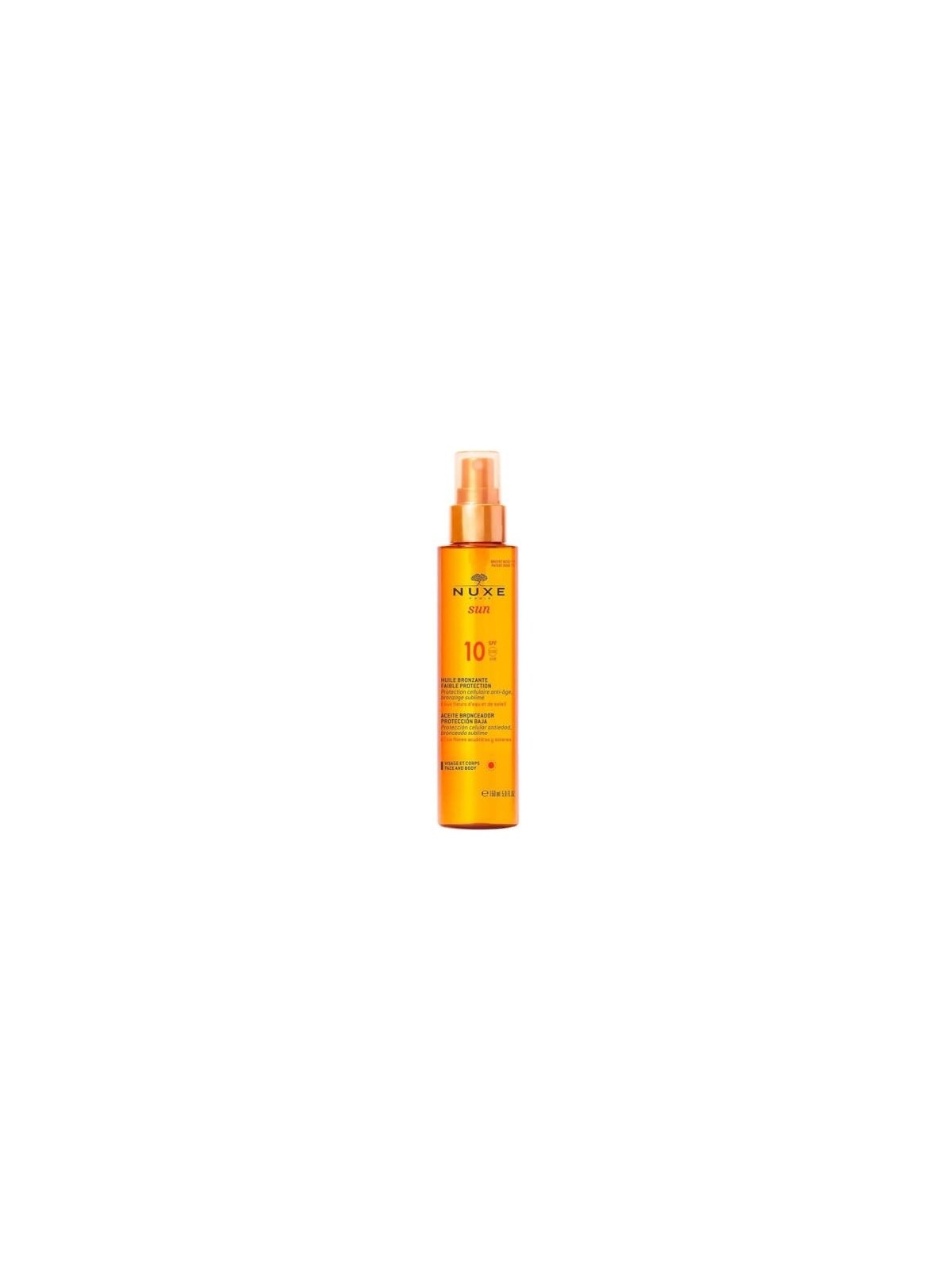 Nuxe Sun Tanning Oil SPF10 for Face and Body 150ml