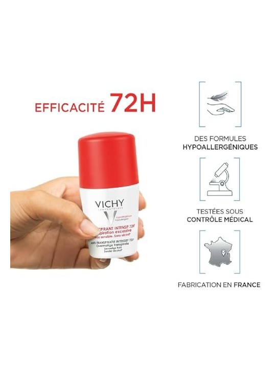 Vichy Antiperspirant Stress Resist 72H 2 pz Rollon antitraspirante contro la sudorazione eccessiva donna 50ml