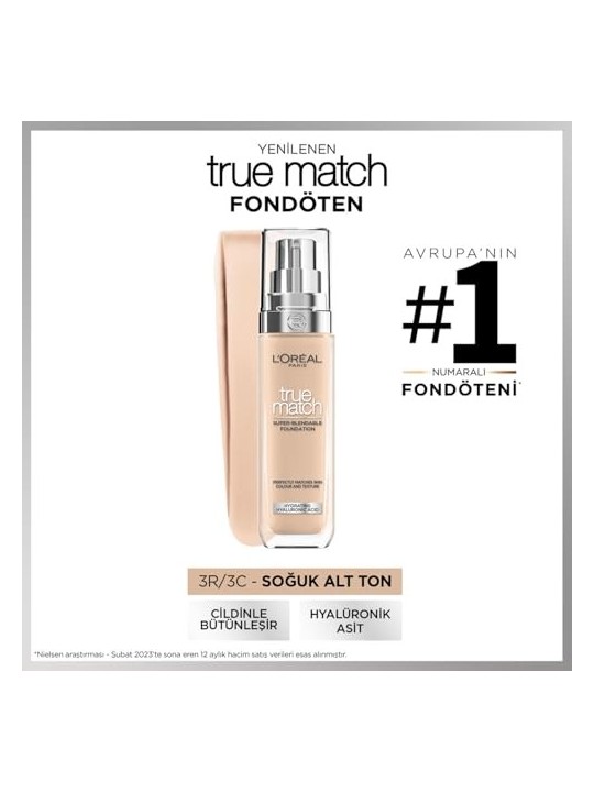 L'Orï¿½ï¿½al True Match Foundation R3-C3 30ml