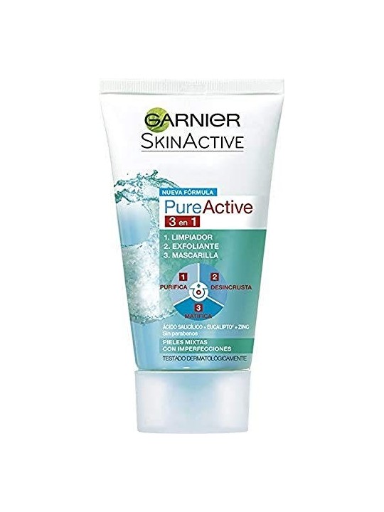 GARNIER PURE ACTIVE 3 in 1 Cleansing Gel for Oily Skin 150ml Women