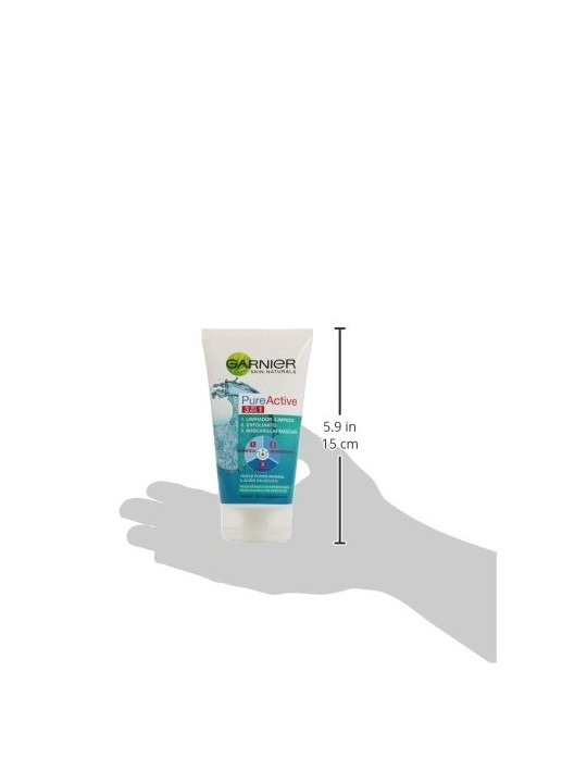 GARNIER PURE ACTIVE 3 in 1 Cleansing Gel for Oily Skin 150ml Women