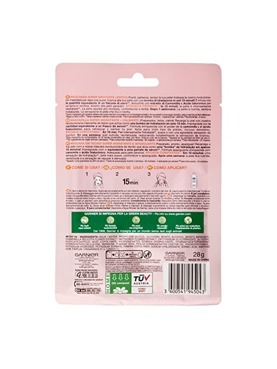 Maschera viso idratante Garnier SKINACTIVE HYDRABOMB 1u