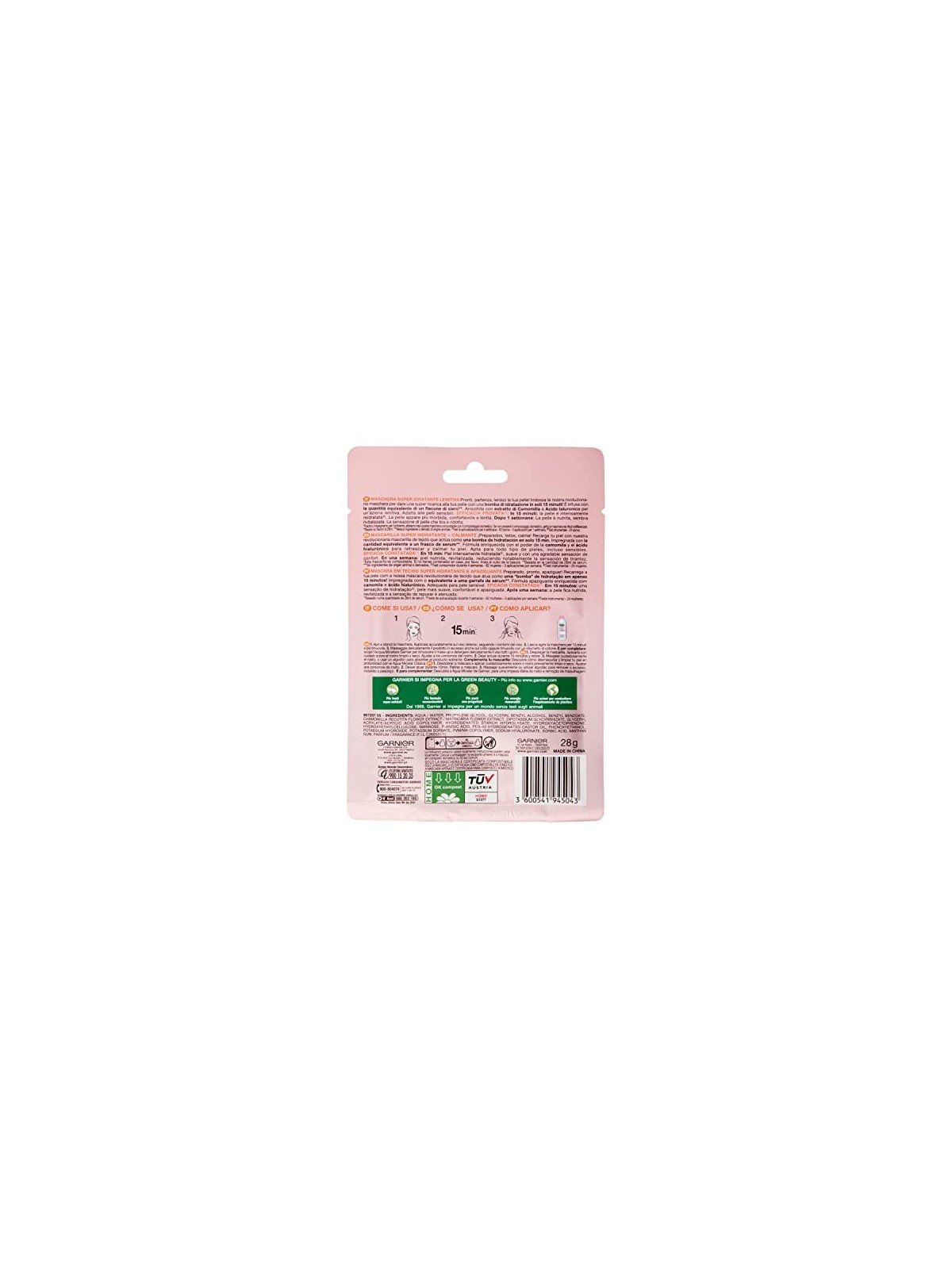 Maschera viso idratante Garnier SKINACTIVE HYDRABOMB 1u
