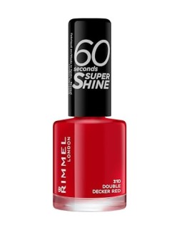 Rimmel 60 Secondi Super Shine Smalto per Unghie 8 ml 310 Double Decker Rosso donna