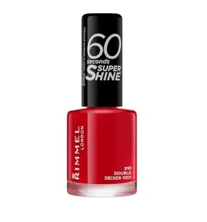 Rimmel 60 Secondi Super Shine Smalto per Unghie 8 ml 310 Double Decker Rosso donna
