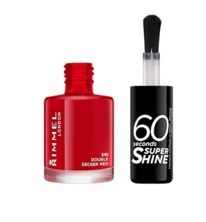 Rimmel 60 Secondi Super Shine Smalto per Unghie 8 ml 310 Double Decker Rosso donna