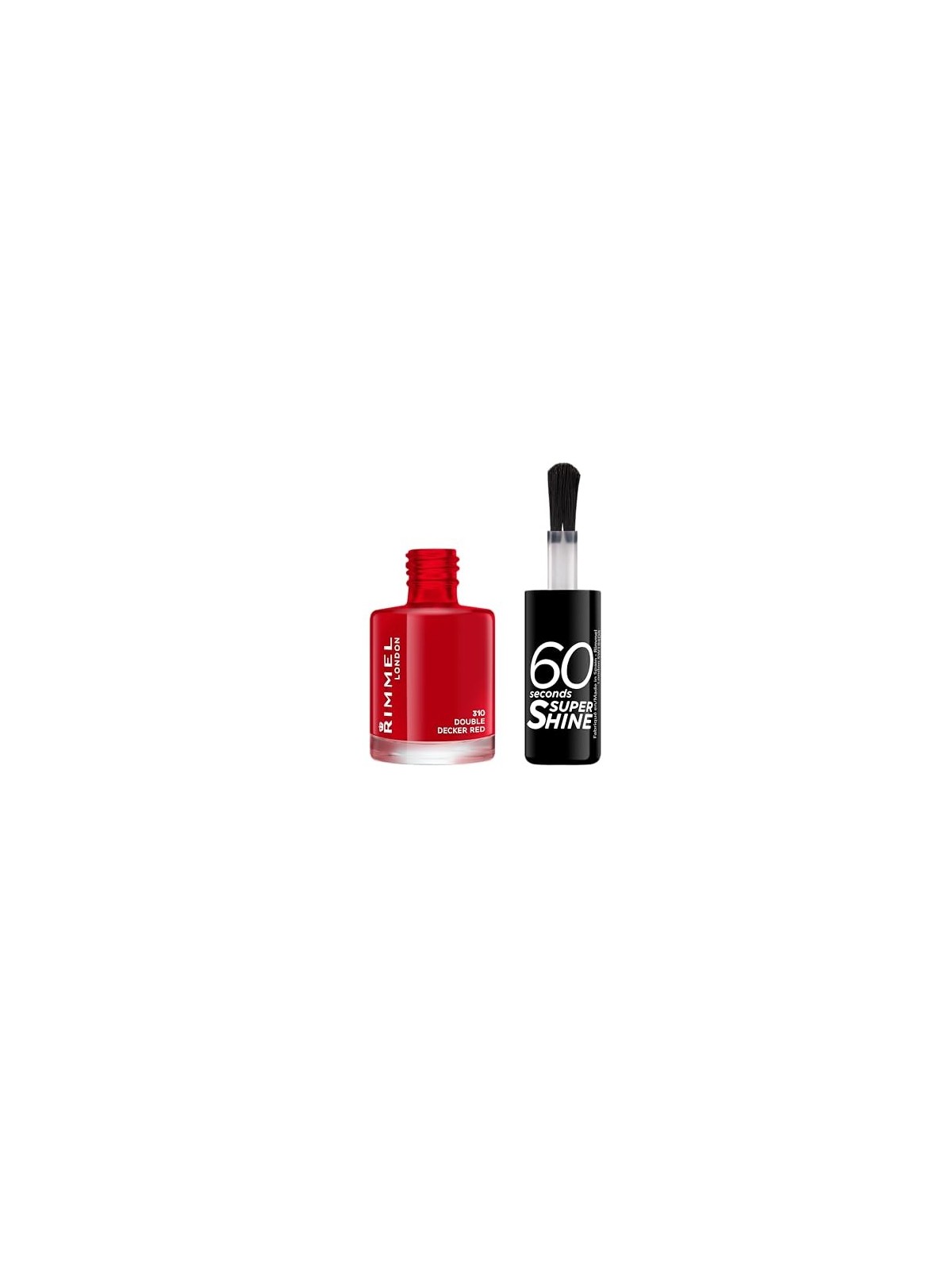 Rimmel 60 Secondi Super Shine Smalto per Unghie 8 ml 310 Double Decker Rosso donna