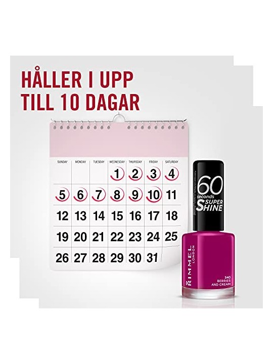 Rimmel London Super Shine 60 Secondi 340 Bacche e Crema