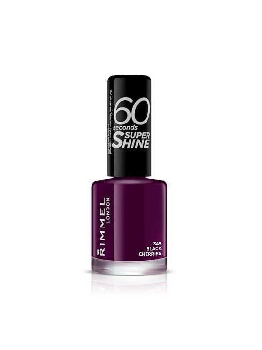 Smalto Rimmel 60 Seconds Super Shine 8 ml 345 Black Cherries