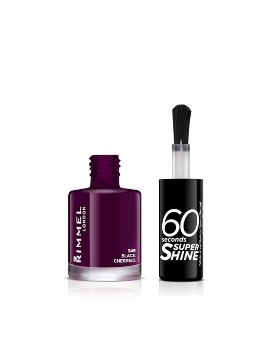 Smalto Rimmel 60 Seconds Super Shine 8 ml 345 Black Cherries