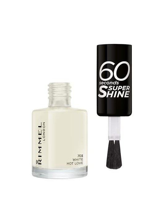 Rimmel 60 Secondi Super Shine Smalto per Unghie 8 ml 703 White Hot Love donna