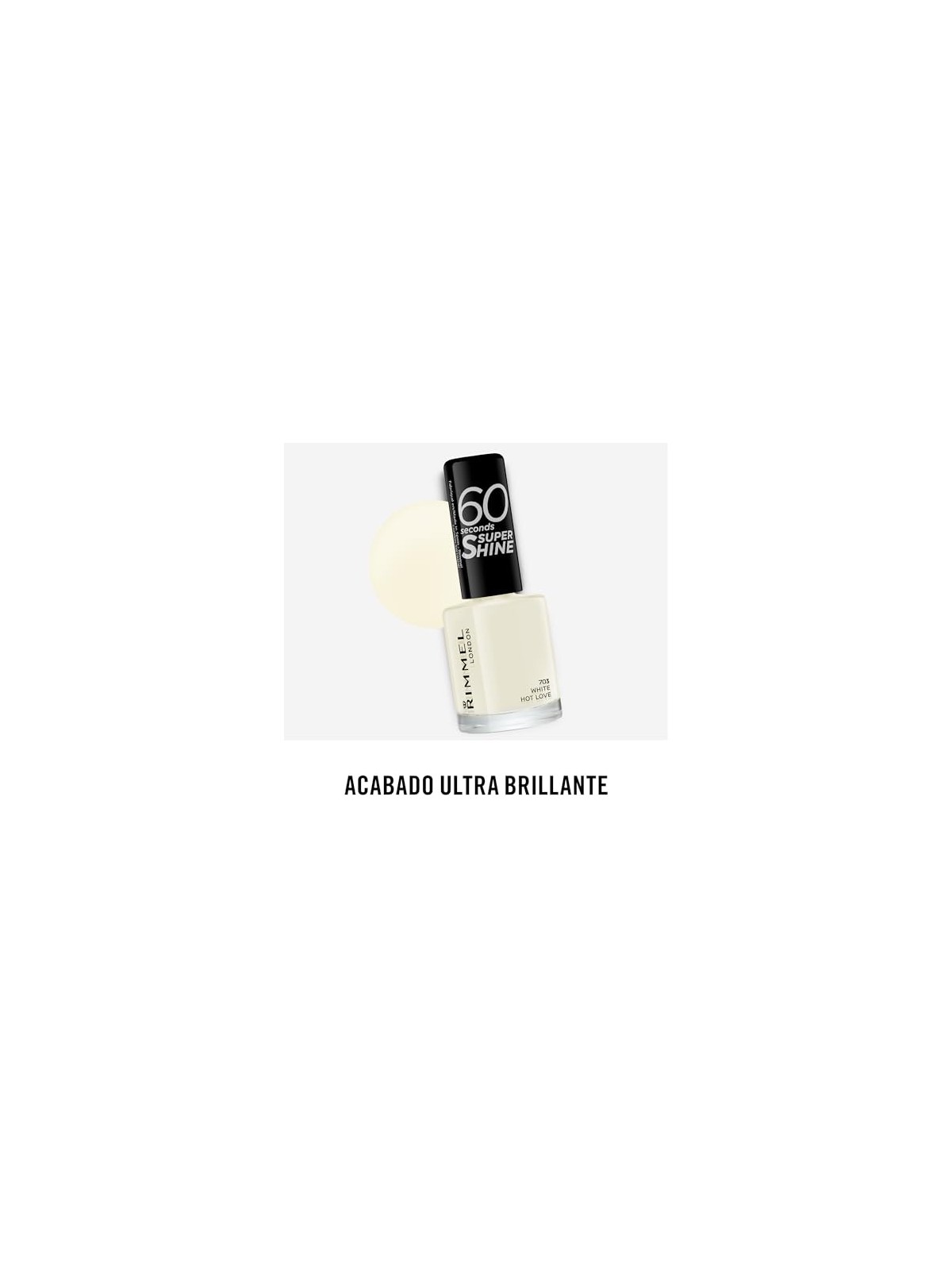 Rimmel 60 Secondi Super Shine Smalto per Unghie 8 ml 703 White Hot Love donna