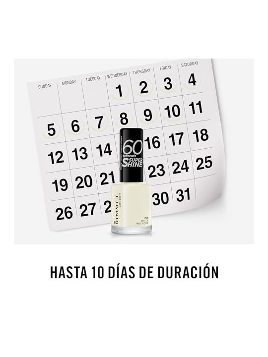 Rimmel 60 Secondi Super Shine Smalto per Unghie 8 ml 703 White Hot Love donna