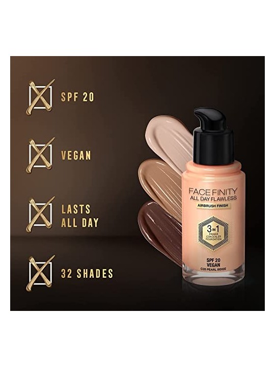 Max Factor FACEFINITY 3IN1 Primer, Concealer & Foundation 35-pearl beige 30ml