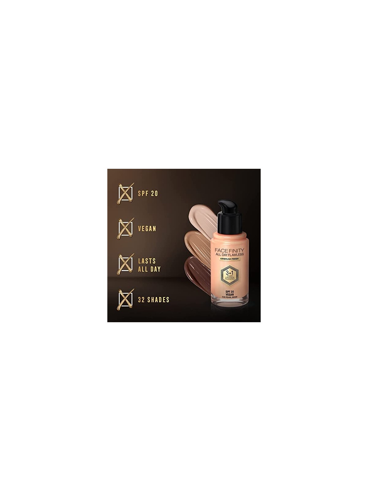 Max Factor FACEFINITY 3IN1 Primer, Concealer & Foundation 35-pearl beige 30ml