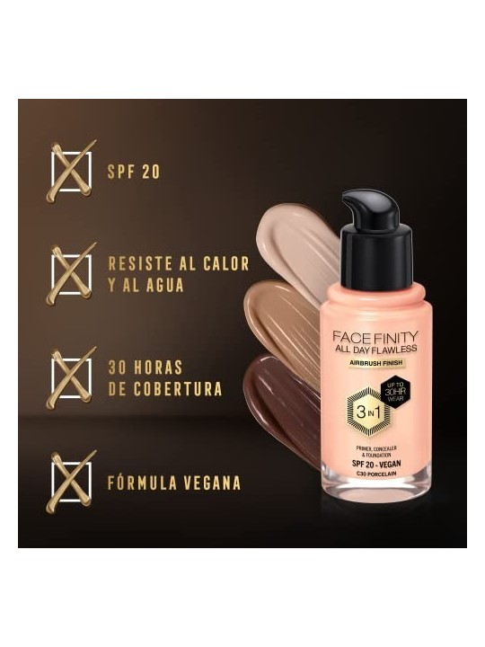 Max Factor FACEFINITY ALL DAY FLAWLESS 3 IN 1 C30 Porcellana 30ml