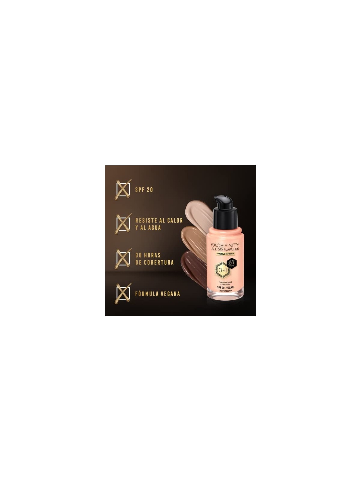Max Factor FACEFINITY ALL DAY FLAWLESS 3 IN 1 C30 Porcellana 30ml