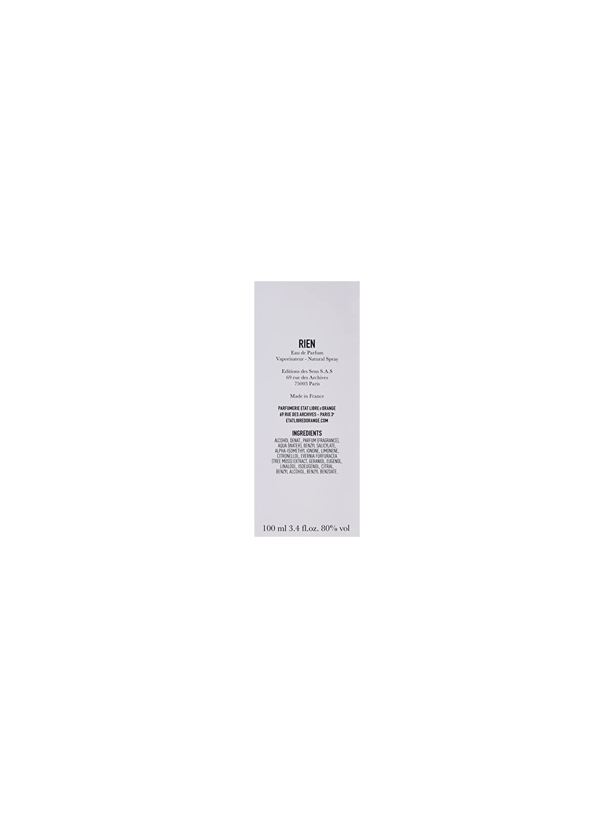 Etat Libre D'Orange Rien Eau De Parfum 100ml