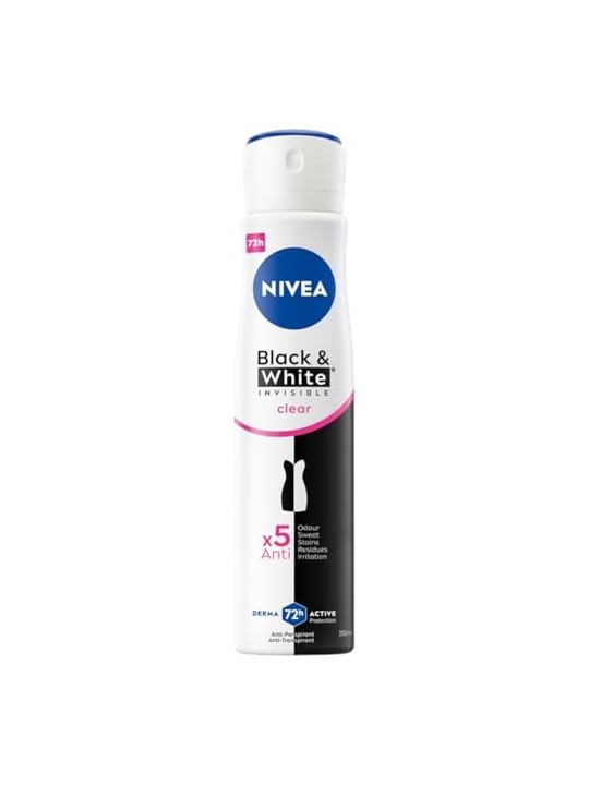 NIVEA Black & White Invisible Clear antitraspirante spray 48h 250ml