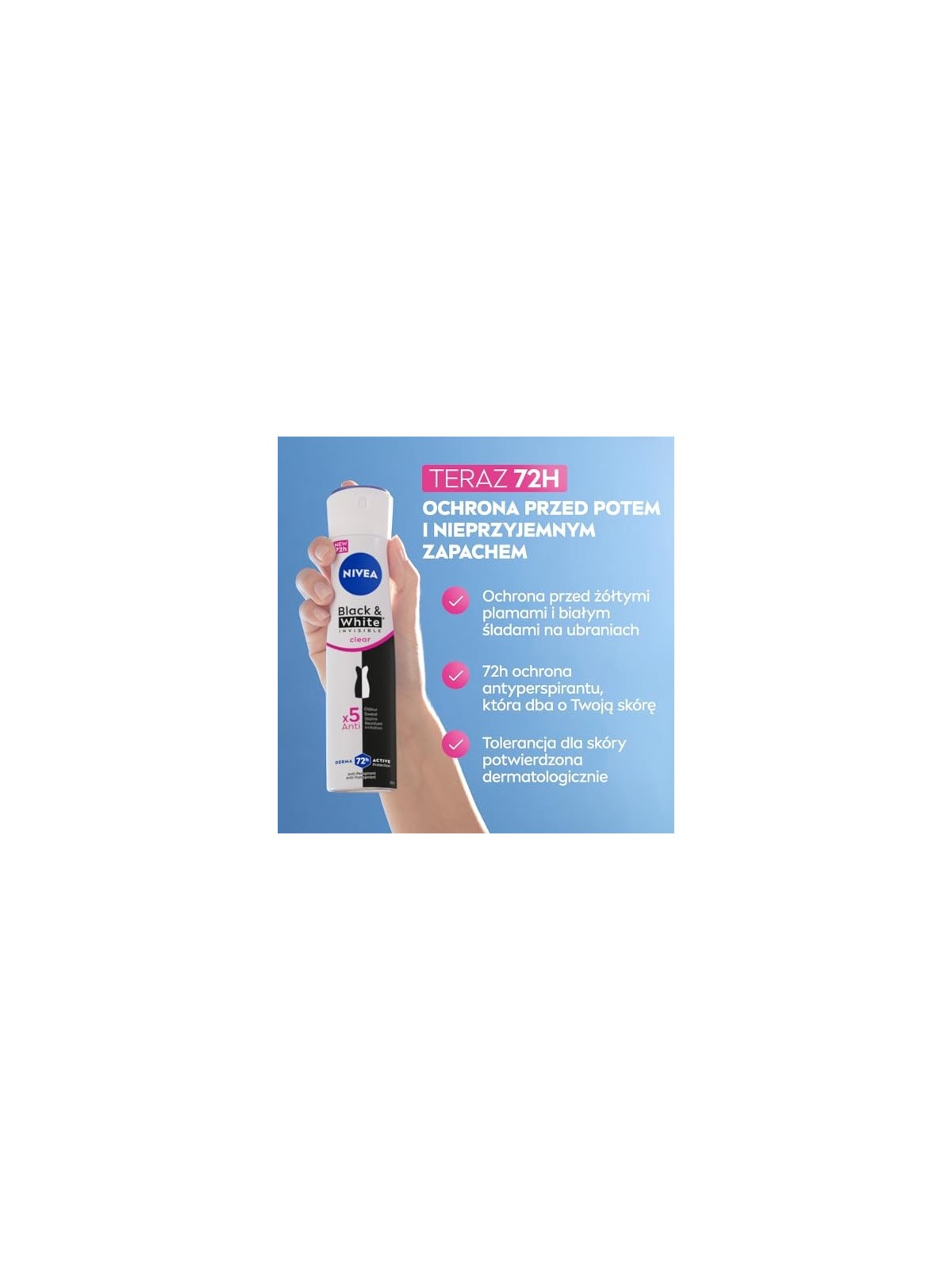 NIVEA Black & White Invisible Clear antitraspirante spray 48h 250ml