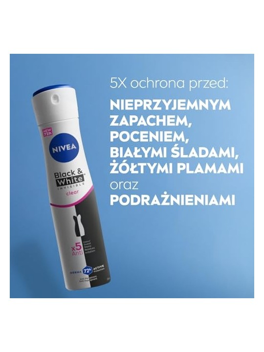 NIVEA Black & White Invisible Clear antitraspirante spray 48h 250ml