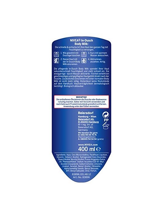 Nivea Lozione corpo nutriente sotto la doccia pelle secca donna 400ml