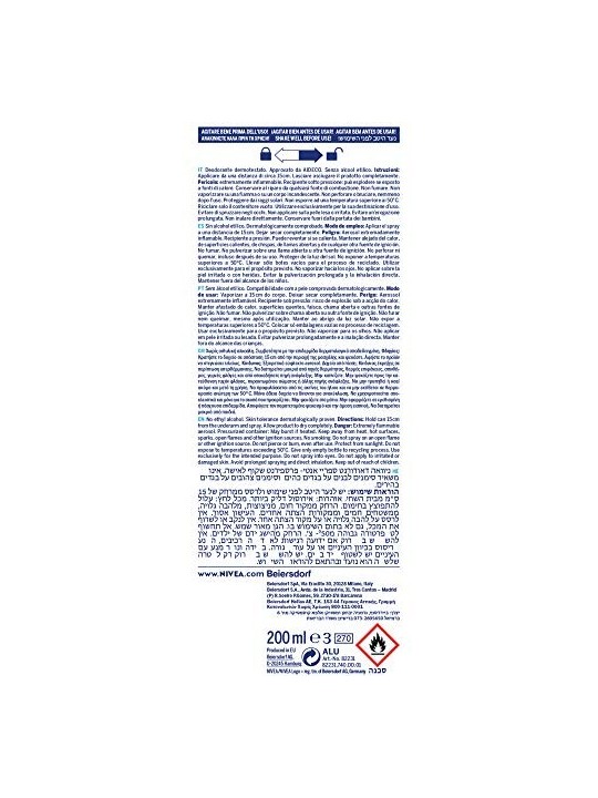 Nivea BLACK & WHITE INVISIBLE FRESH Deodorante Spray 200ml Donna