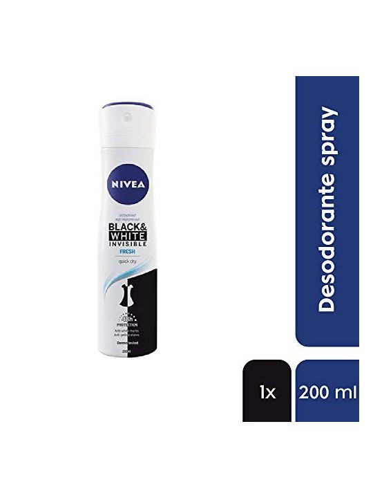 Nivea BLACK & WHITE INVISIBLE FRESH Deodorante Spray 200ml Donna