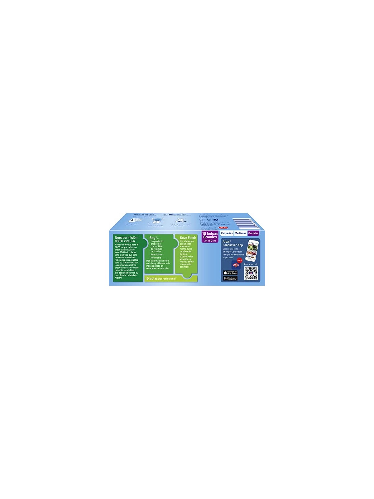 Albal Medium Triple Layer Sacchetto Congelazione 40 Unit Unisex