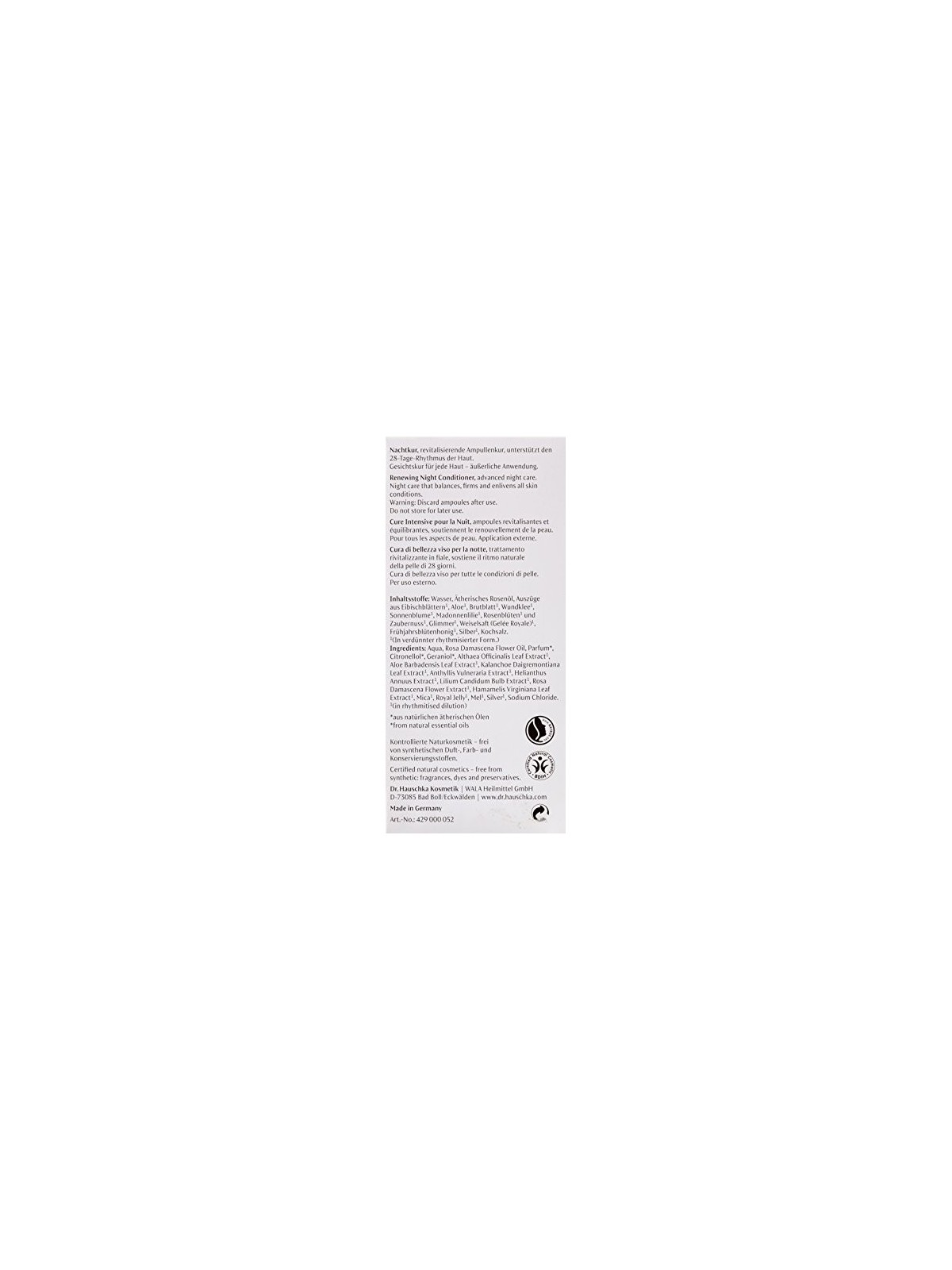 Dr Hauschka Siero Notturno Rinnovante per la Pelle Donna 10ml